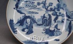 17th C. Chinese Blue and White Figures Plate Mark