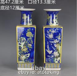 18 Chinese antiques Porcelain Kangxi Four Seasons Pattern Vase a pair