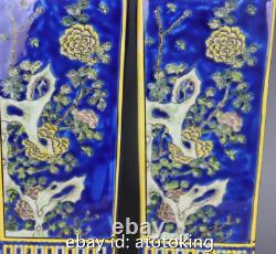 18 Chinese antiques Porcelain Kangxi Four Seasons Pattern Vase a pair
