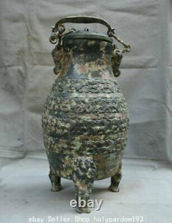 18 Museum Show Antique Chinese Bronze Ware Shang Dynasty Portable Bottle