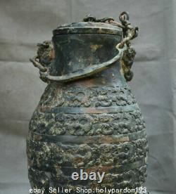 18 Museum Show Antique Chinese Bronze Ware Shang Dynasty Portable Bottle