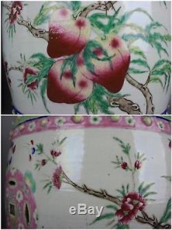 18th/19th C. Chinese Pair Famille-rose Peaches Garden Seats