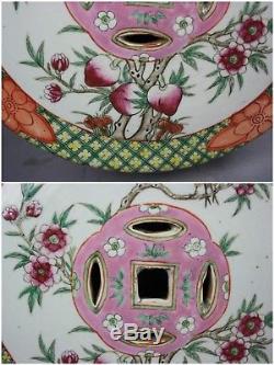 18th/19th C. Chinese Pair Famille-rose Peaches Garden Seats