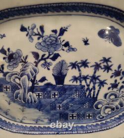 18th Century Antique Chinese Qianlong Period Blue and White Platter 12 3/4