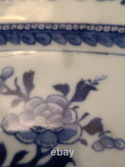 18th Century Antique Chinese Qianlong Period Blue and White Platter 12 3/4