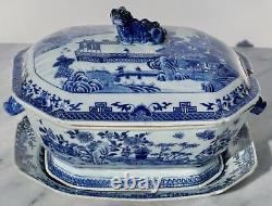 18th Century Chinese Blue And White Chamfered Tureen, Cover And Stand Sothebys