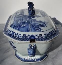 18th Century Chinese Blue And White Chamfered Tureen, Cover And Stand Sothebys