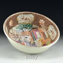 18th Century Chinese Famille Rose Porcelain Bowl with Mandarin Characters
