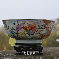 18th Century Chinese Rose Mandarin Large Bowl Qianlong period