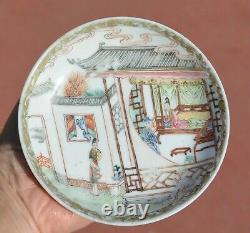 18th Century Yongzheng Chinese Famille Rose Porcelain Plate Dish Figure Figurine