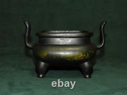 18th century Chinese antique ancient bronze incense burner black rare collection