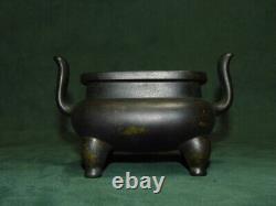 18th century Chinese antique ancient bronze incense burner black rare collection