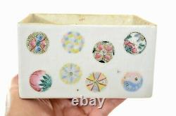 1900's Chinese Famille Rose Porcelain Box with Medallions Balls