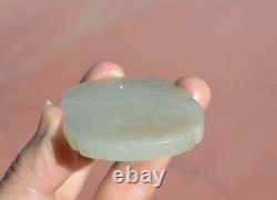 1900's Chinese Russet White Jade Carved Carving Plaque Pendant