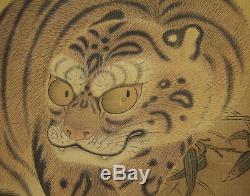 1967 Chinese Hanging Scroll Shen Quan Bamboo and Tiger withbox @k446
