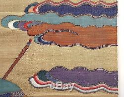 19C Chinese Kesi Kossu Silk Embroidery Panel Textile Tapestry Lady Warrior 95CM