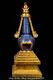 19.2 Chinese Bronze 24k Gold Gilt Lapis Lazuli Buddha Stupa Pagoda Tower Statue