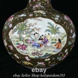 19.2 Qianlong Marked Chinese Colour enamels Porcelain Flower Tongzi Vase Bottle