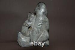 19.5 cm Chinese Hongshan Culture meteorite kneeling person statue