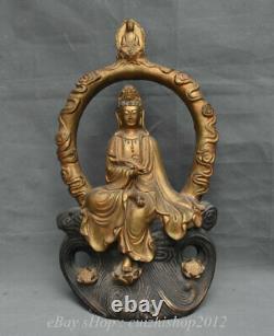 19 Old Chinese Copper Buddhism Kwan-yin Guan Yin Goddess Statue Sculpture