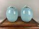 19th C. Yongzheng Marked Pair Chinese Clair-de-lune-glazed Vases