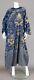 19th Century Antique Chinese China Embroidery Summer Silk Robe Blue Dragon