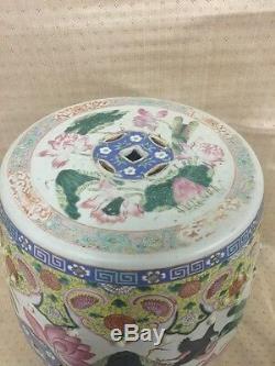 19th Century Antique Qing Period Chinese Porcelain Famille Garden Seat