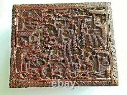 19th Century China Chinese Canton Carved Sandalwood Box