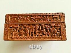 19th Century China Chinese Canton Carved Sandalwood Box