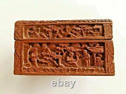 19th Century China Chinese Canton Carved Sandalwood Box