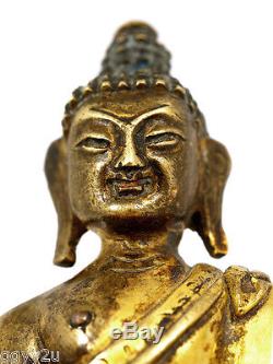 19th Century Chinese Sino Tibetan Tibet Gilt Bronze Seated Buddha