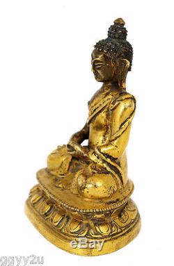 19th Century Chinese Sino Tibetan Tibet Gilt Bronze Seated Buddha