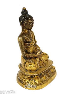 19th Century Chinese Sino Tibetan Tibet Gilt Bronze Seated Buddha