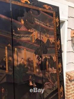 19th Century Coromandel Chinese Lacquer Eight-Panel Screen