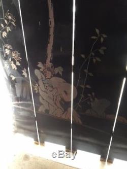 19th Century Coromandel Chinese Lacquer Eight-Panel Screen