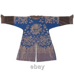 19th century Chinese Imperial Blue Chifu Robe 9 Dragons