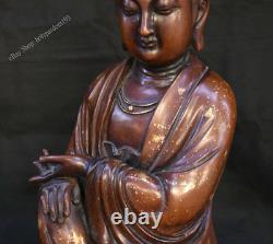 20 Chinese Purple Bronze Buddhism Seat Kwan-Yin Guan Yin Bodhisattva Sculpture