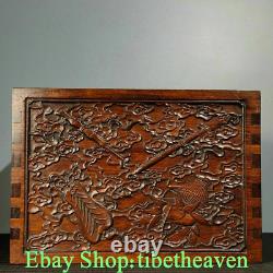 20 Rare Old Chinese Huanghuali Wood Hand Carving Palace Flower Peach 5 Drawer