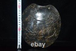 21 cm Chinese Hongshan Culture meteorite turtle shell Map sculpture