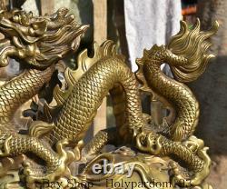22 Huge Chinese Brass Feng Shui Zodiac Year Dragon Animal Gourd Lucky Statue