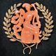 2.35 Vintage 14k Gold Brooch With Chinese Carved Pink Coral Lady Immortal (18.2g)