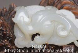 2.8 Old Chinese Naturally Nephrite Hetian Jade Carving Dragon Beast Statue