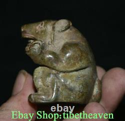 2 Rare Old Chinese Bronze Ware Dynasty Palace Bear Xiong Statue Sculpture