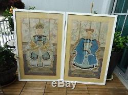 2 Very Fine And Beautiful Hand Painted Chinese Ancestor Portraits