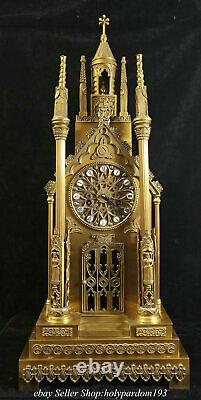 33.2 Huge Chinese Bronze Gilt Cathedral Castle Tower Timepiece Clocks Horologe