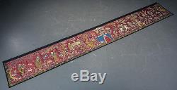 360x55 cm Antique Chinese EMBROIDERED Silk Panel EMBROIDERY QING DYNASTY 19th