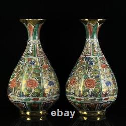 36 cm Chinese Enamel Porcelain Vase flower Vase Pottery Vase Bottle