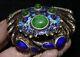 3.2 Rare Ancient Chinese Dynasty Silver Inlay Gemstone Crab Statue