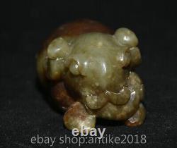 3.4 Rare Old Chinese Hetian Jade Carving Feng Shui Elephant Lucky Sculpture