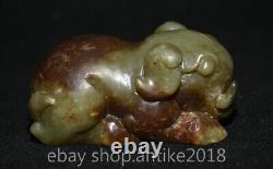 3.4 Rare Old Chinese Hetian Jade Carving Feng Shui Elephant Lucky Sculpture